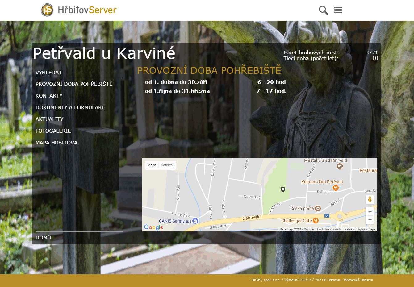 hřbitov server virtuální hřbitovy
